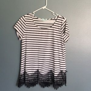 Striped black and white shirt